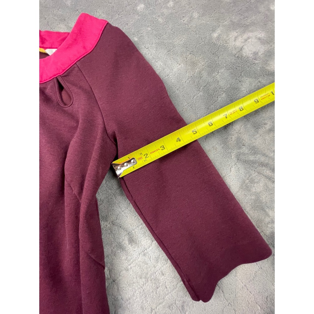 Boden Purple Pink Collar Keyhole Neck 3/4 Sleeve Lined Dress US 2R Colorblock - Picture 9 of 12